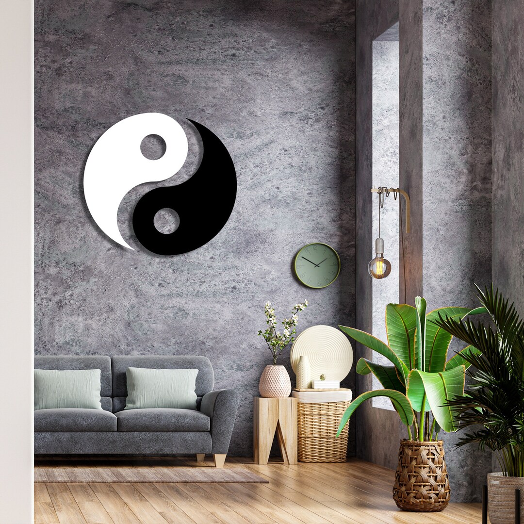 Tai Chi Yin Yang Wall Art, Metal Sacred Decor, Zen Decoration, Interior