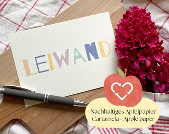 Carte postale Leiwand | Carte d'anniversaire viennoise | Carte des dialectes de Vienne en Autriche | Carte de voeux amusante | carte postale en papier pomme durable