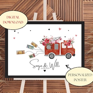 Personalisiertes Geldgeschenk Feuerwehr Hochzeit | DIY FFW Wedding Gift | Digitales Produkt  |fire brigade | firefighter Hochzeit |