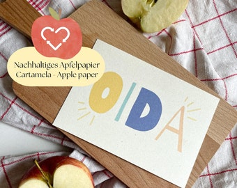 Carte postale d'Oida | Carte d'anniversaire viennoise | Dialecte autrichien de Vienne | Carte de voeux amusante Amour viennois | carte postale en papier pomme durable