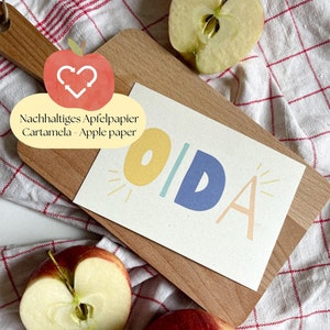 Carte postale d'Oida | Carte d'anniversaire viennoise | Dialecte autrichien de Vienne | Carte de voeux amusante Amour viennois | carte postale en papier pomme durable