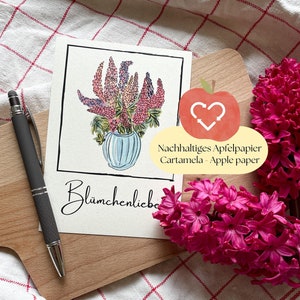 Blümchenliebe Lupin Biglietto d'auguri | Biglietto d'auguri per la festa della mamma | biglietto di auguri con vaso di fiori | biglietto di compleanno | cartolina di carta mela sostenibile