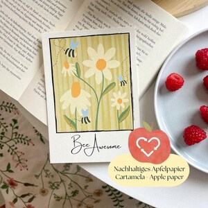 Biglietto d'auguri fantastico con l'ape | Carta Ape Amore | Congratulazioni | Carta Bambini carini | cartolina di carta di mele prodotta in modo sostenibile