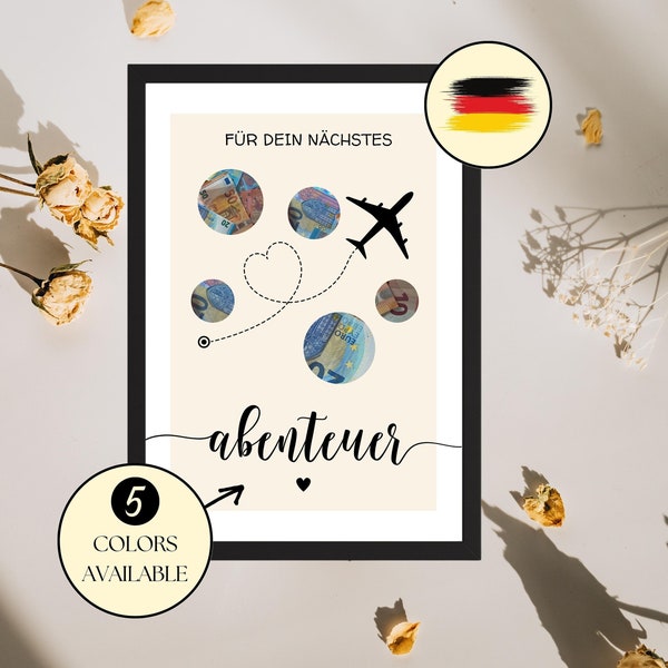 Reise Geldgeschenk Geburtstag | DIY Travel Gift | Digitales Produkt | Sofort-Ausdruck  | Last-Minute-Reisegeschenk | 30 Geburtstag Geschenk