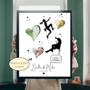 Kletter Hochzeit Geldgeschenk | Digitales Produkt | Sofort-Ausdruck | Last-Minute-Hochzeitsgeschenk | Hochzeit Bergmensch | Berg Wedding