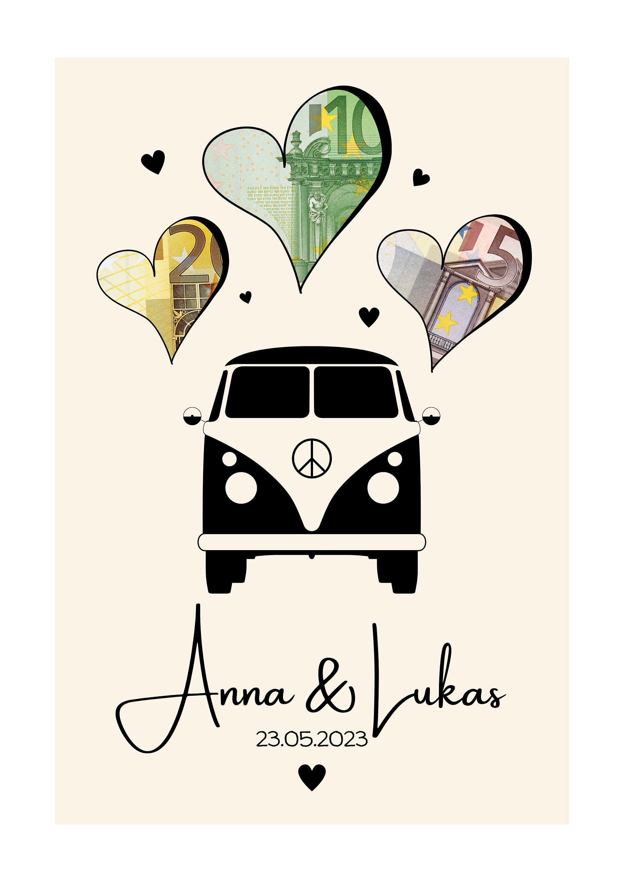 Hochzeit Geldgeschenk VW Bus Hochzeit Digitales Produkt Etsy Australia