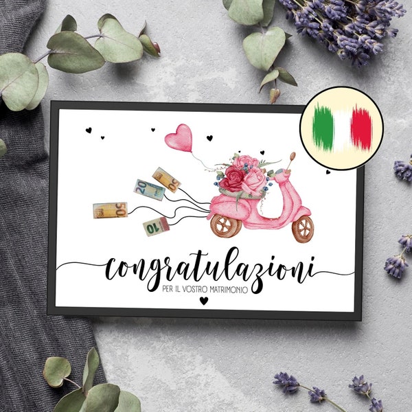 Regalo soldi matrimonio | regalo vespa | Digital Product | Italian Wedding Gift | Vespa matrimonio sposi | auguri sposi