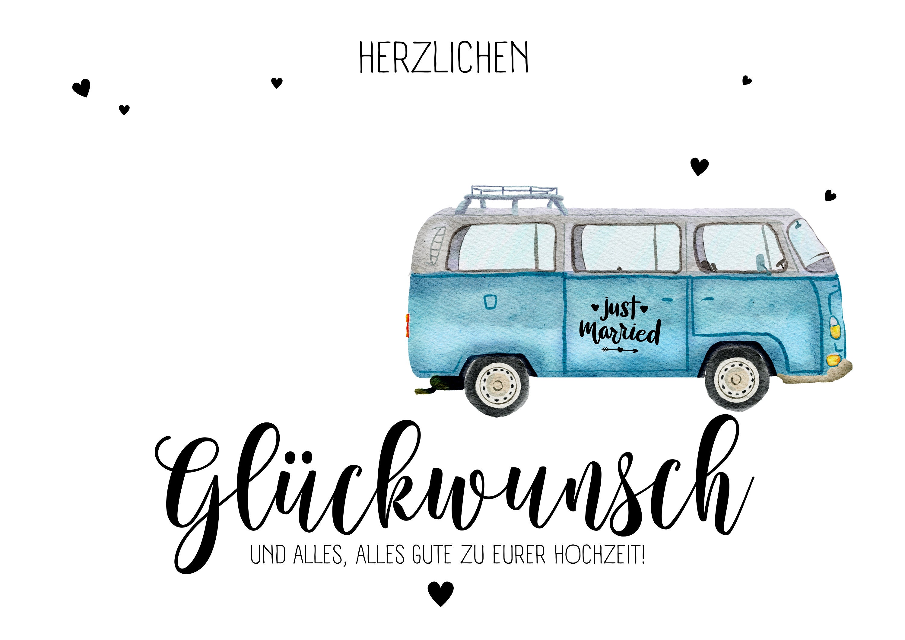 VW Bus Geldgeschenk Hochzeit Boho Wedding Gift Digitales Produkt Last