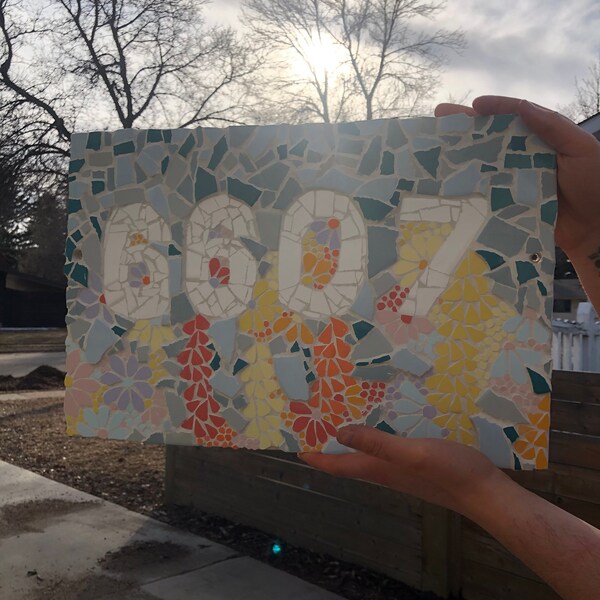 Mosaic House Number Etsy