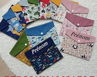 Pochette de rangement pour serviette de cantine, Pochette enfant personnalisable