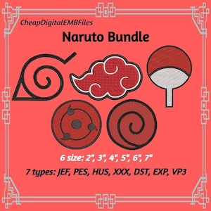 Anime Bundle Maschinenstickerei Design - Anime Stickdateien - 5 Größen - Instant Download