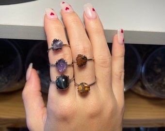 Adjustable Crystal Rings