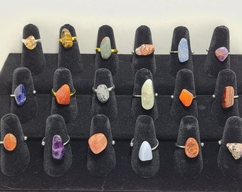 Adjustable Crystal Gemstone Rings