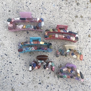 Gemstone Hair Claw Clips