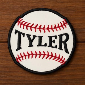 Custom baseball Name Patch, personalized embroidered, Iron on Embroidery Name tag, Badge