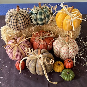 Primitive Pumpkin Bowl Filler, Decorative Pumpkin Decor, Tiered Tray Fall Accent, Thanksgiving Halloween Centerpiece Display, Pumpkin patch