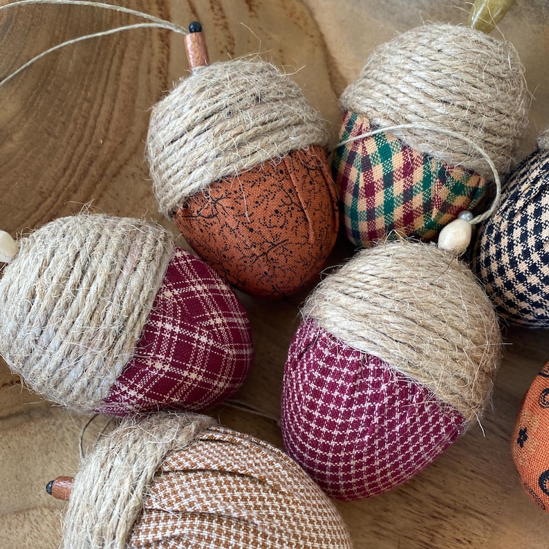 Primitive Acorn Bowl Fillers, Thanksgiving Decor, Handmade Rustic Fall ...