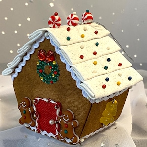 Tutorial Gingerbread House, Gingerbread house ornament PDF instructions, Instant download, DIY no sew ornament, Church or Nativity Ornament