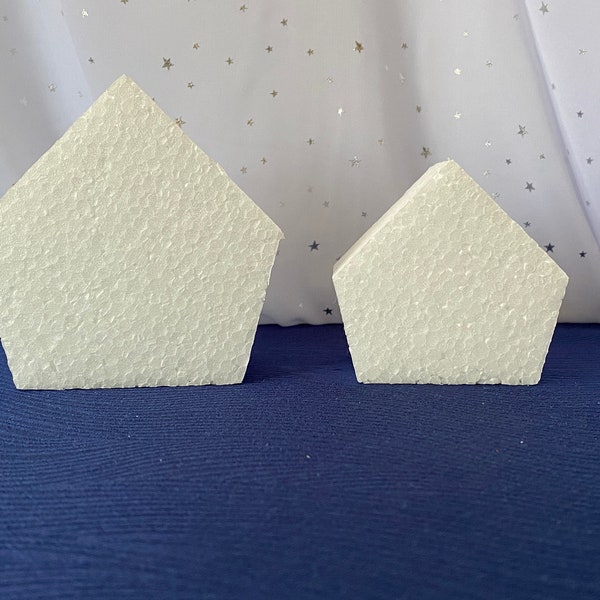 Gingerbread house smooth foam, House shapes 3" and 4" available, DIY handmade gingerbread ornament, Craft supplies, Church steeple foam