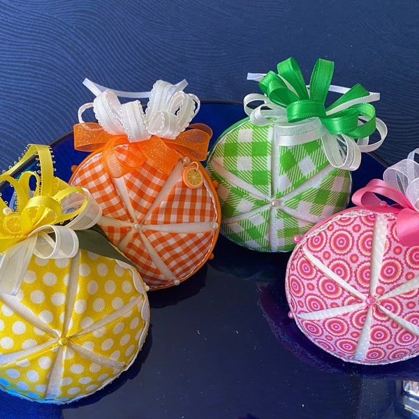 Fruit bowl fillers, Hostess gift, Summer citrus slice ornaments,  Tiered tray kitchen decor, Lemon lime baubles, Centerpiece display