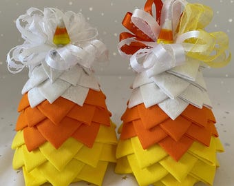 Candy Corn decorative tree, Halloween bowl filler, Tiered tray Fall accent, Candy corn decor, Hostess gift idea, Holiday tree decorating