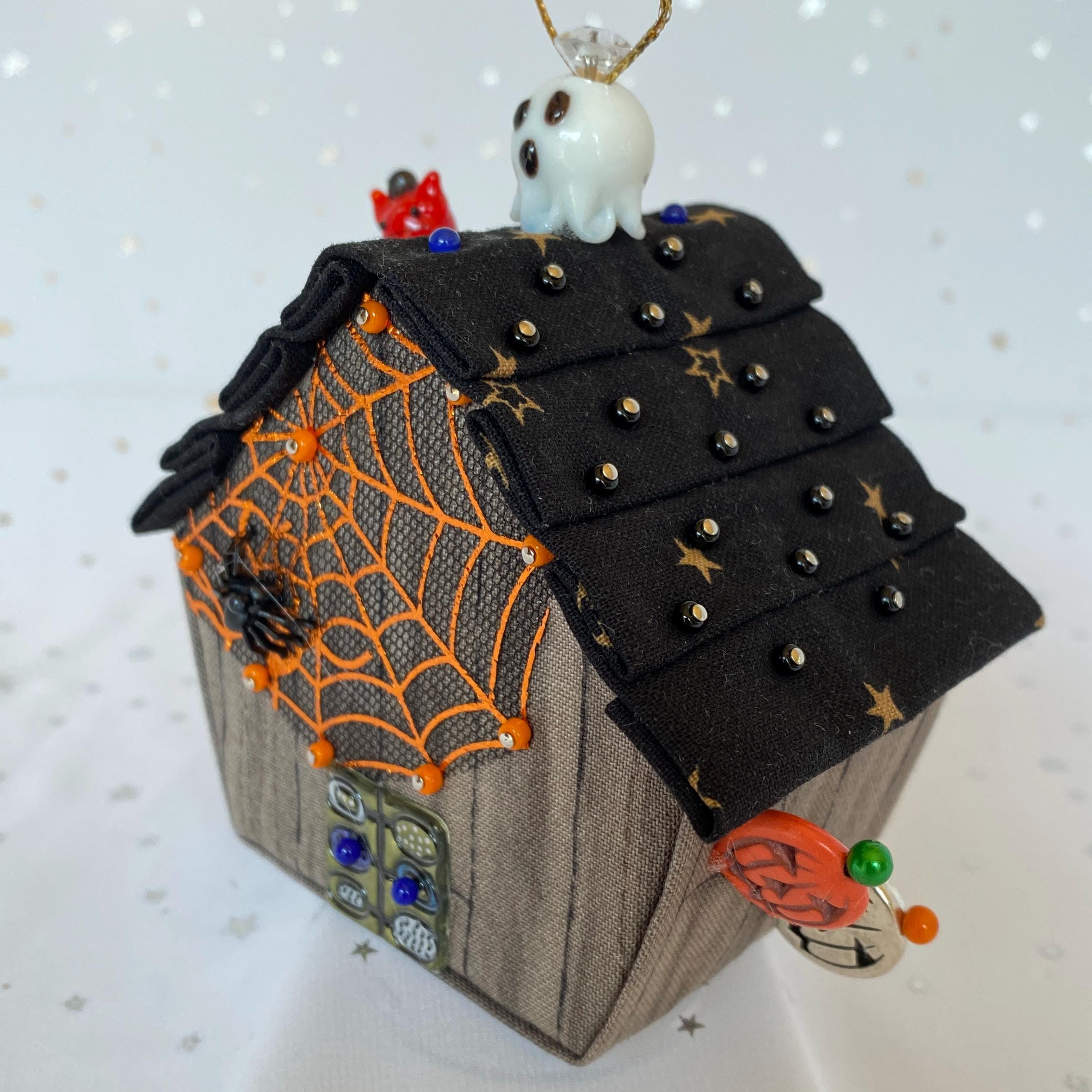 Haunted House Ornament, Spooky Halloween Decor, Tiered Tray Accent, Fall Spooky Season, Floating Shelf Display