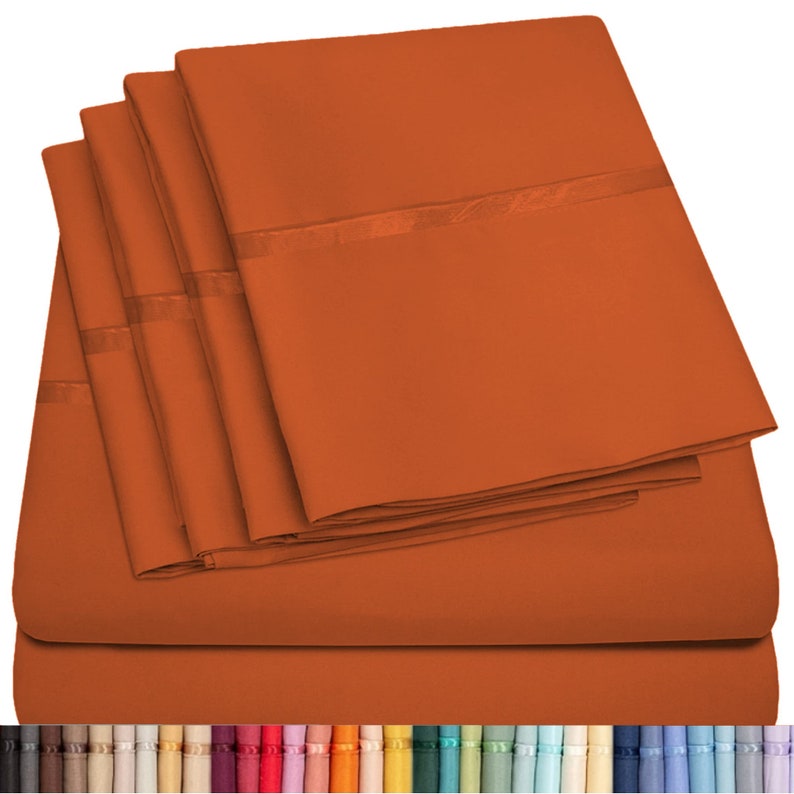 7 Piece Split King Bamboo Sheet Set, Deep Pockets, Multiple Colors