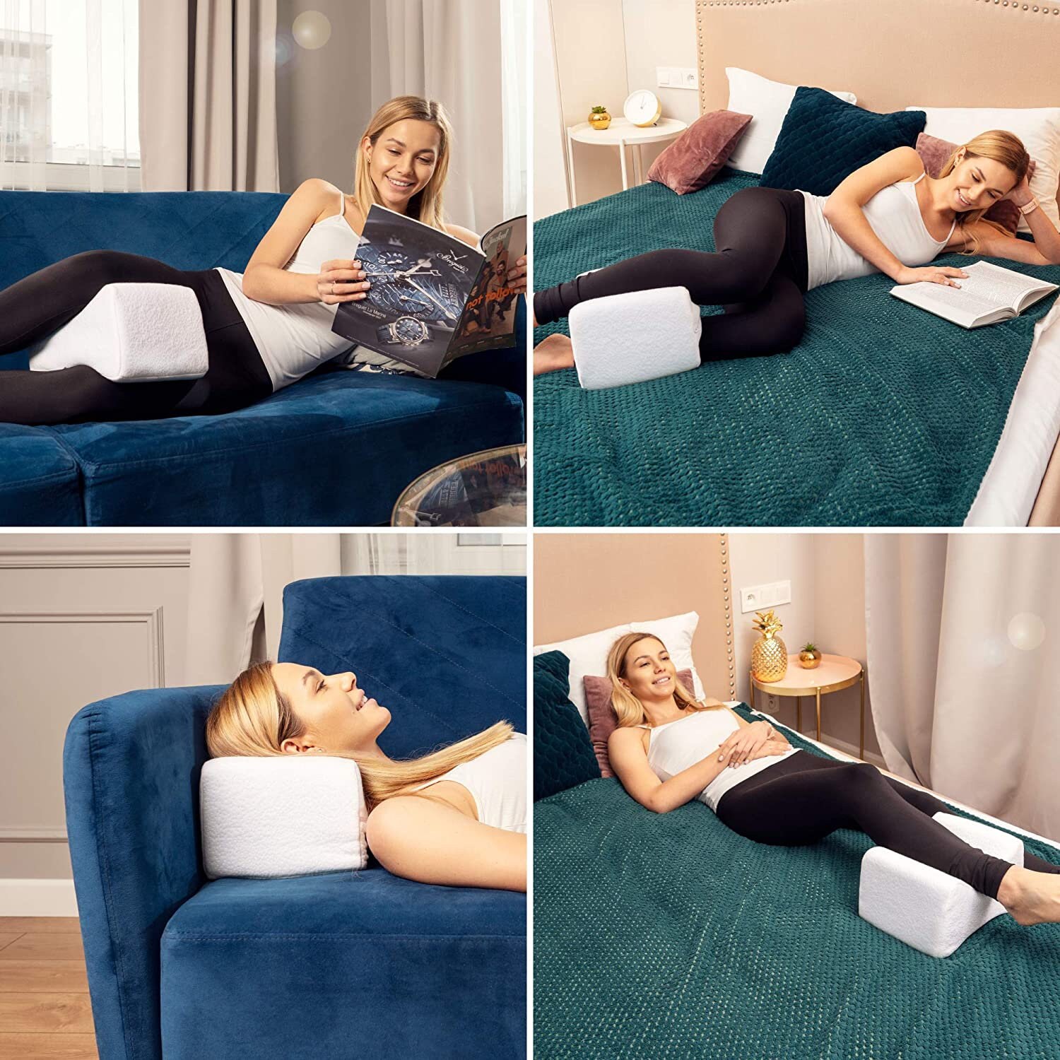 SelectSoma Cooling Knee Pillow for Side Sleepers Hip Pain - Leg Pillows for  Sleeping Side Sleeper - Between The Knees Side Sleeping Pillow for Pain