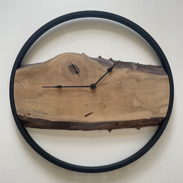 Horloge alu et bois