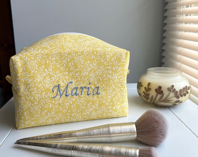 Yellow - Handcrafted Multipurpose Segmented Make-up Brush Wrap Pouch/Case 04