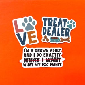 Dog Lover Sticker Set – 3-Pack Waterproof Vinyl Stickers Gift for for Dog Owners
