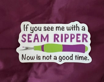 Seam Ripper Quilting Sticker, Quilting Sticker, Sewing sticker,  gift for quilter, quilt lovers, quilt sticker, quilting sticker