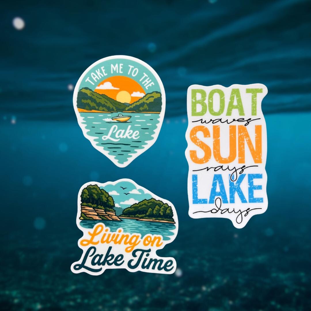 Lake Protection Sticker Lake Lover Summer Sticker Bundle, 3-pack Waterproof Vinyl Sticker - Etsy