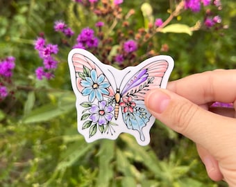 Watercolor Floral Butterfly – Child Loss Remembrance Sticker