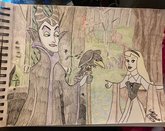 Disney’s Malificent vs. Aurora sketch