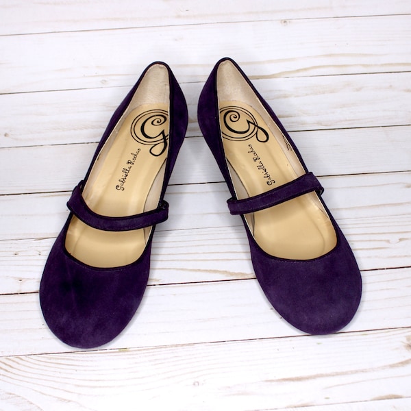 Gabriella Rocha Purple Suede Mary Jane Shoes Size 9.5