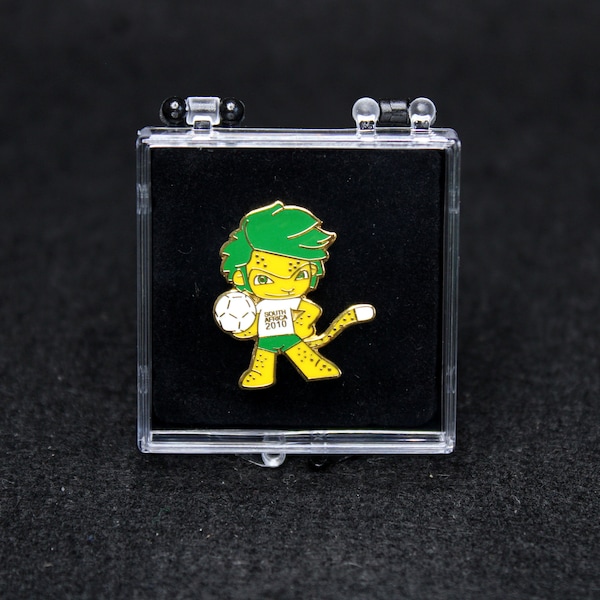 FIFA World Cup South Africa 2010 Mascot Zakumi Official Collectors Pin in Acrylic Display Case - Extremely Rare