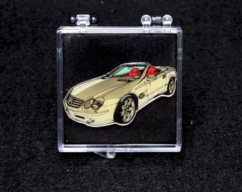 Vintage Mercedes-Benz SL 500 Convertible / Cabrio Gray Car Collectors Official Pin Badge (2008)