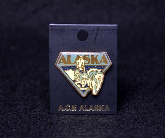 Vintage Alaska Husky Dog Sledding Metal Souvenir … - image 1