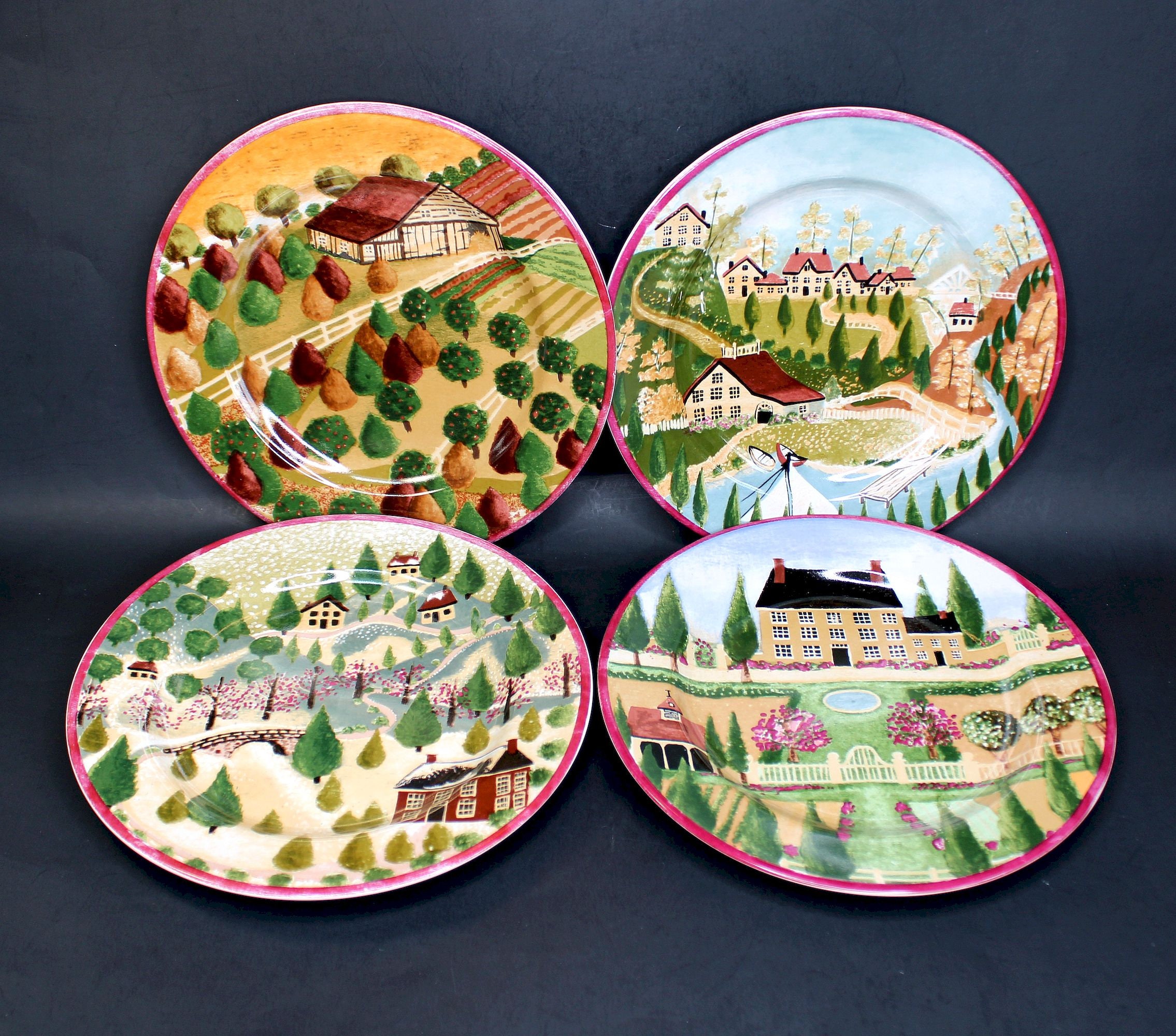 2, 10.5 1970s Dinnerware Plates FOUR SEASONS Collection Fine
