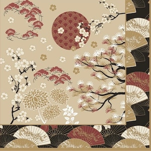 Serviettes en papier à motif kimono japonais pour décoration et autres travaux manuels