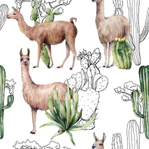 Tovaglioli di carta con lama e cactus per decoupage e altri lavoretti