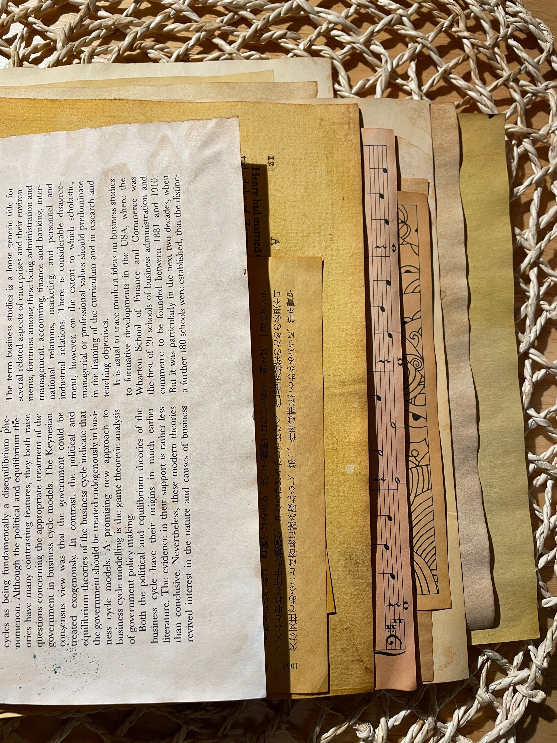 20 Hand Dyed Paper Book Pages for Junk Journal Scrapbooking Etsy