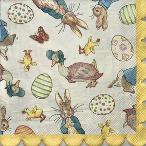 Tovaglioli di carta pasquali Peter Rabbit per decoupage e altri lavoretti