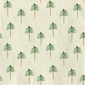 Sweet Little Green Trees Paper Napkins for Decoupage and other Crafts