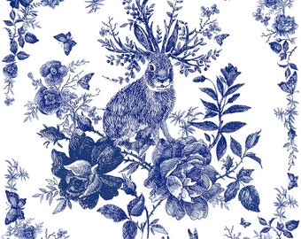 Fairytale Hare Blue Paper Napkins for Decoupage and other Crafts