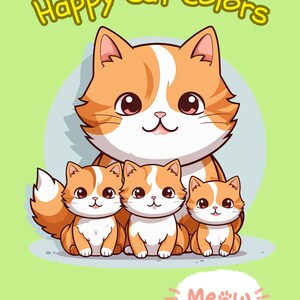 Fun digital cat coloring book for kids