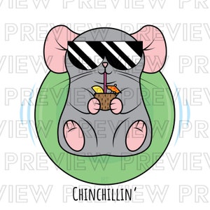 Chinchillin&#39; | PNG | JPG | SVG | design | Chinchilla | summer | Kawaii | cute | funny | animals