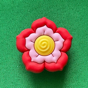 Yellow Pink and Red Flower Shoe Charm