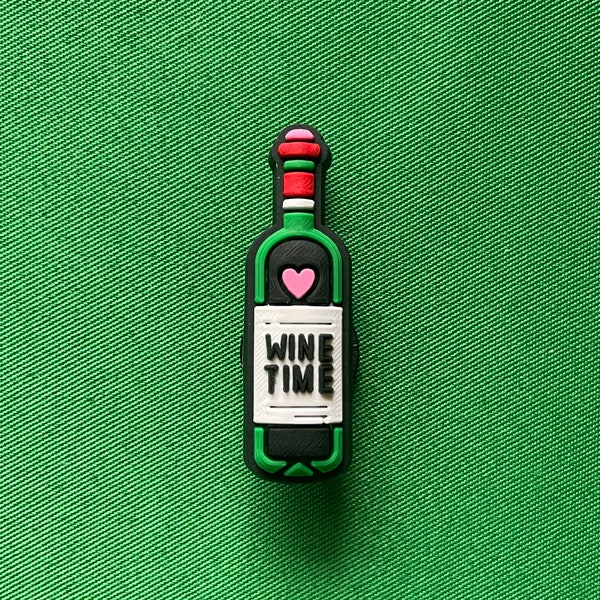 Wine Time bottle shoe charm